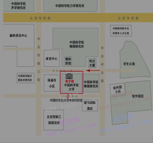 2017年中国科学院大学考点考场示意图和公交线路