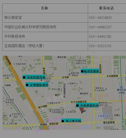 2017年中科院地理科学与资源研究所博士生入学考试日程/考场安排